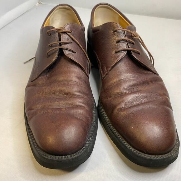 Salvatore Ferragamo Brown Leather Lace Up Men's Shoes Sz 10.5 D oxford - Picture 2 of 6